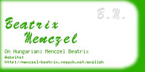 beatrix menczel business card